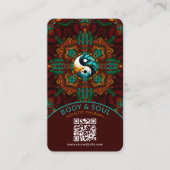 Teal Brown Earthy Eastern Yin Yang Holistic Contactkaartje (Voorkant)
