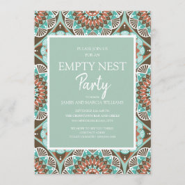 Teal Bruin Mandela Patroon Empty Nest Feest Kaart
