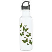 Teal Butterflies Water Bottle Waterfles (Voorkant)