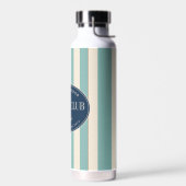 Teal Cabana Gestreepte Geïsoleerde Waterfles (Links)