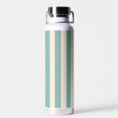 Teal Cabana Gestreepte Geïsoleerde Waterfles (Achterkant)