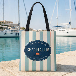 Teal Cabana Gestreepte Strandtas Tote Bag