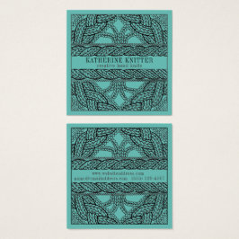 TEAL CABLE BREI Vierkante Visitekaart II Visitekaartjes