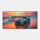Teal Camaro Illustrated Desk Mat (Large) (Voorkant)