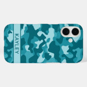 Teal Camouflage Personalized Case-Mate iPhone Case (Achterkant (horizontaal))