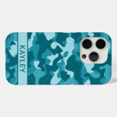 Teal Camouflage Personalized Case-Mate iPhone Case (Achterkant (horizontaal))