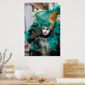 Teal Carnival Costume, Venice Poster (Keuken)