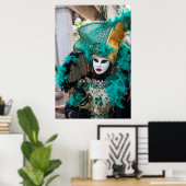 Teal Carnival Costume, Venice Poster (Thuiskantoor)