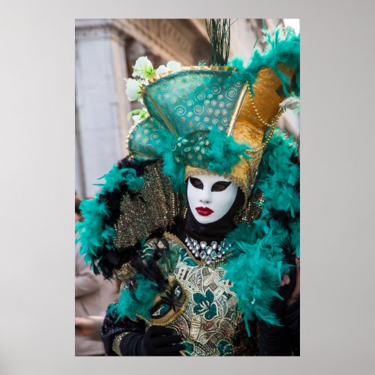Teal Carnival Costume, Venice Poster (Voorkant)