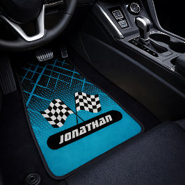 Teal Checkered Flags Speed Design Automat