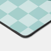Teal Checkers Monoline Naam Bureaumat (Hoek)