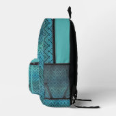 Teal Chevron Bedrukte Rugzak (Rechts)