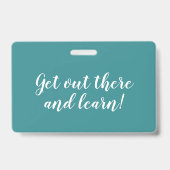 Teal Chevron Homeschool Onderwijs ID Badge (Achterkant)
