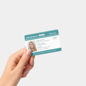 Teal Chevron Homeschool Onderwijs ID Badge (Handheld)