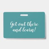 Teal Chevron Homeschool Student ID-badge Badge (Achterkant)