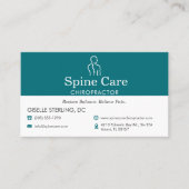 Teal Chiropractor Appointment Reminder Card Afsprakenkaartje (Voorkant)