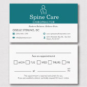 Teal Chiropractor Appointment Reminder Card Afsprakenkaartje