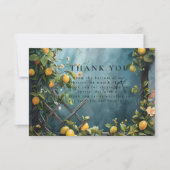 Teal Citrus Blossom Garden Wedding Bedankkaart (Voorkant)