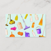 teal Cleaning Service Housekeeper Janitorial Visitekaartje (Achterkant)