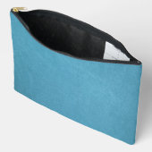 Teal Colored Leather Effect Print Cut Sewbag Etui (Open)