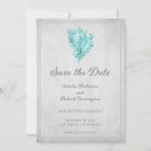 Teal Conch Schelp Save the Date Uitnodiging (Voorkant)