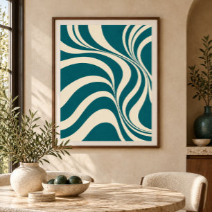 Teal Contrast Kunstprint Poster