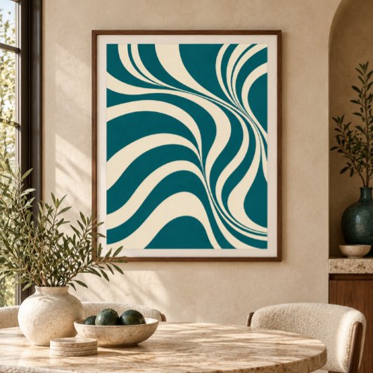 Teal Contrast Kunstprint Poster