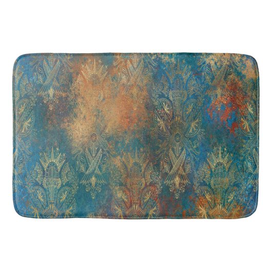 Teal Cooper Patina Douchegordijn Badmat (Voorkant)