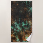 Teal Cooper Patina Metaalglans Strandlaken (Voorkant)