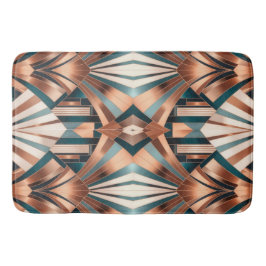 Teal Copper Geometric Skyscraper Neo Art Deco Badmat