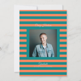 Teal Coral High School Grad Announcement Card Aankondiging