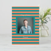 Teal Coral High School Grad Announcement Card Aankondiging (Staand voorkant)