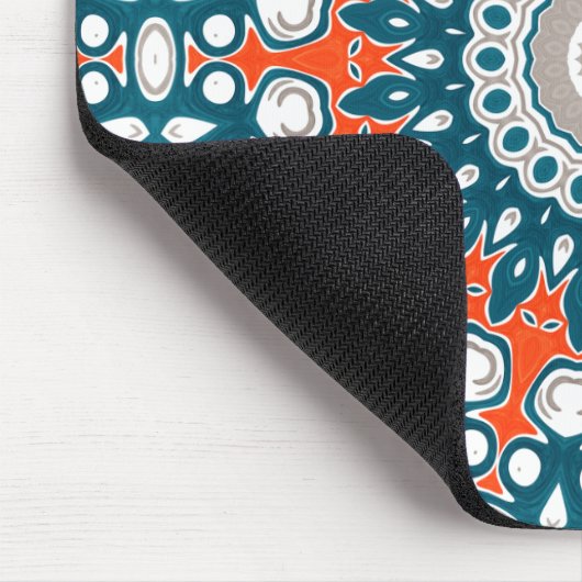 Teal Coral Modern Mandala Desk Pattern Muismat (Hoek)