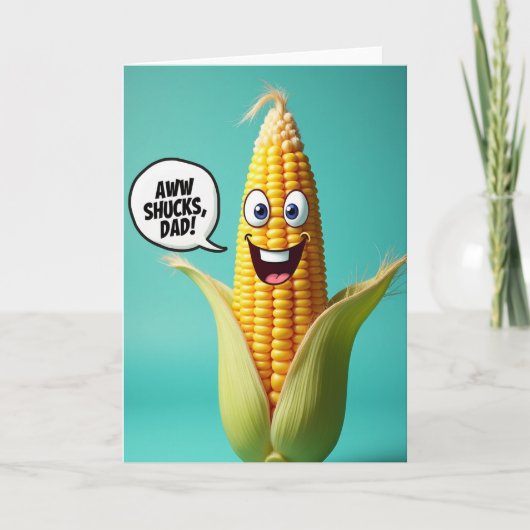 Teal Corn Aww Shucks Vader Kaart (Voorkant)
