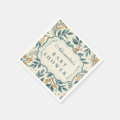 Teal Cottage Floral Baby Shower Servet (Hoek)