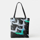 Teal Cranes in Flight Tote Bag (Achterkant)