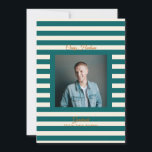 Teal Cream Preppy High School Photo Grad Cards Aankondiging<br><div class="desc">Part of Grad Collection - Add your custom matching envelope, stickers, and more Announce your graduate’s achievement with this retro and preppy graduation announcement card. Featuring a modern photo layout and clean typography, this design is perfect for high school graduates celebrating the Class of 2026. Fully customizable with your own...</div>
