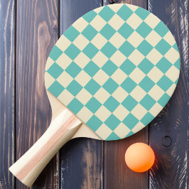Teal & Crème Schaker Tafeltennisbatje