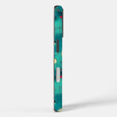 Teal & Crème Tranquil Geometrische Kunst Hoesje (Achterkant / Rechts)