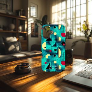 Teal & Crème Tranquil Geometrische Kunst Hoesje