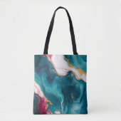 Teal & Crimson Marble Elegance Tote Bag (Voorkant)