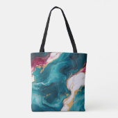 Teal & Crimson Marble Elegance Tote Bag (Achterkant)