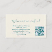 Teal Custom QR Code Interior Design Professional Visitekaartje (Achterkant)