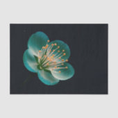 Teal Cyaan Gradiënt Mooier Botanische Sakura Tissuepapier (Voorkant)