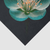 Teal Cyaan Gradiënt Mooier Botanische Sakura Tissuepapier (Detail)