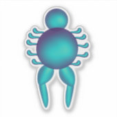 Teal cyberwezen futuristische abstracte karakter sticker (Voorkant)