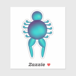 Teal cyberwezen futuristische abstracte karakter sticker