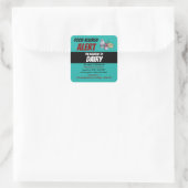 Teal Dairy Voedselallergie Waarschuwingsetiket Vierkante Sticker (Tas)