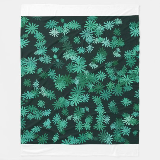 Teal Daisies  Fleece Deken (Voorkant)