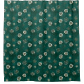 Teal Dandelion Pattern  Douchegordijn (Voorkant)